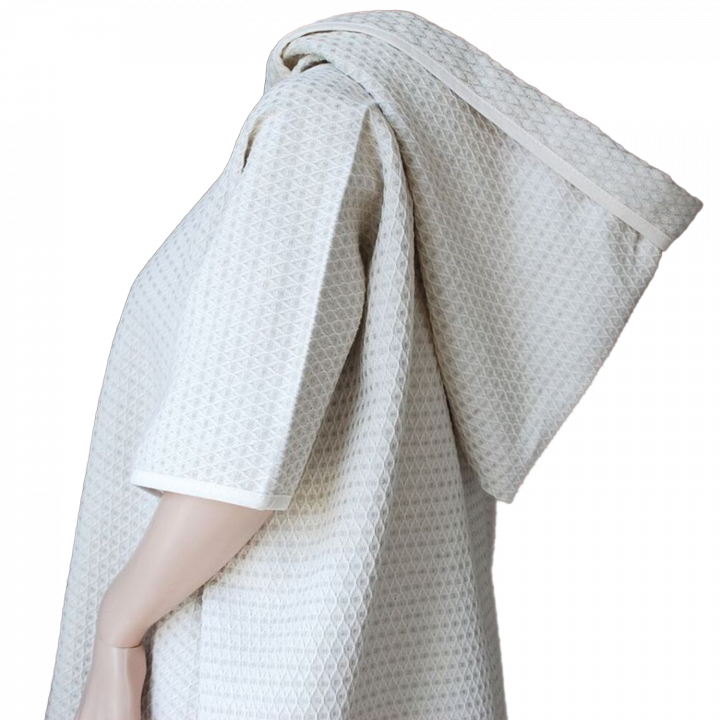 Poncho-serviette en lin avec capuche