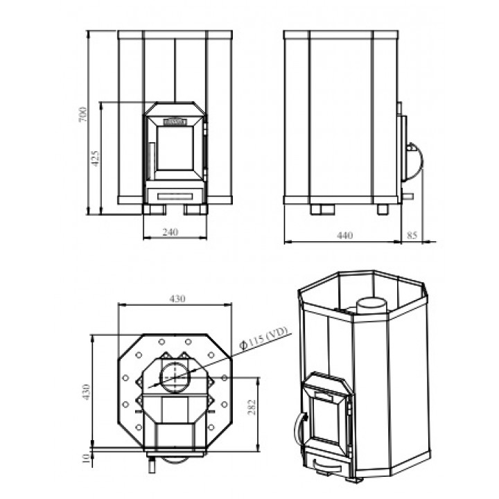 Poêle à bois pour sauna - STOVEMAN 13