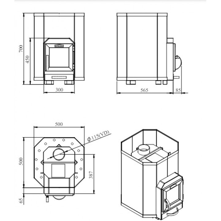 Poêle à bois pour sauna - STOVEMAN 16
