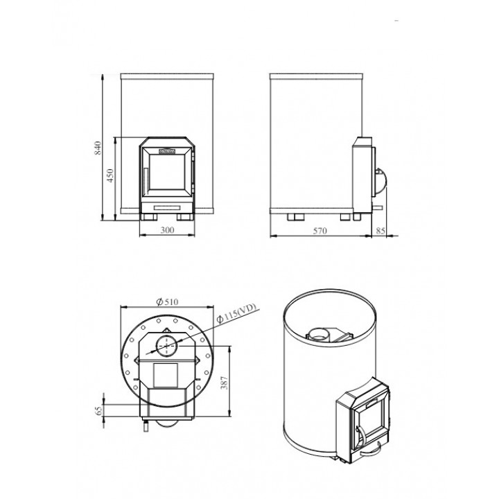 Poêle à bois pour sauna - STOVEMAN 20R-LS