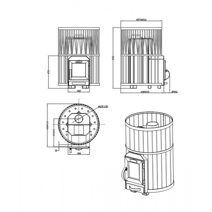 Poêle à bois pour sauna - STOVEMAN CROWN 20R