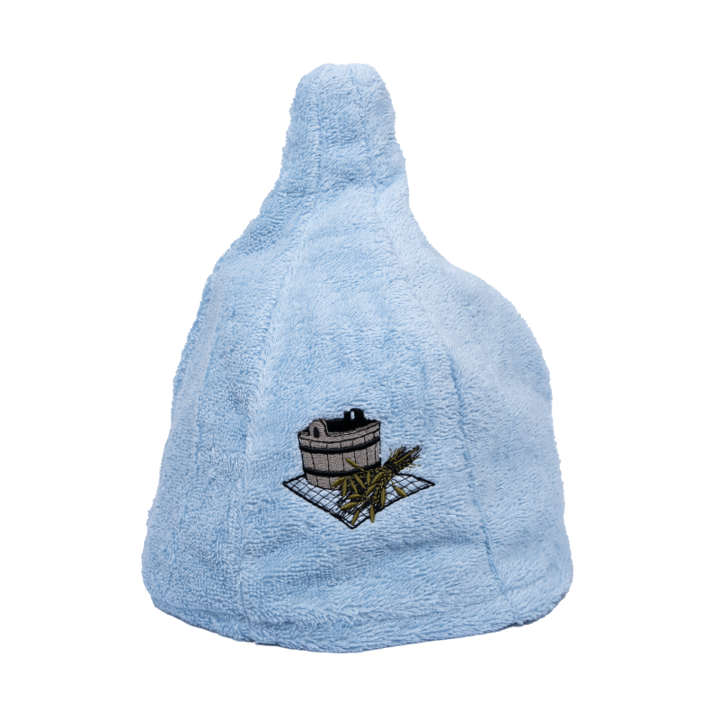 Bonnet de sauna en coton - BLEU CLAIR