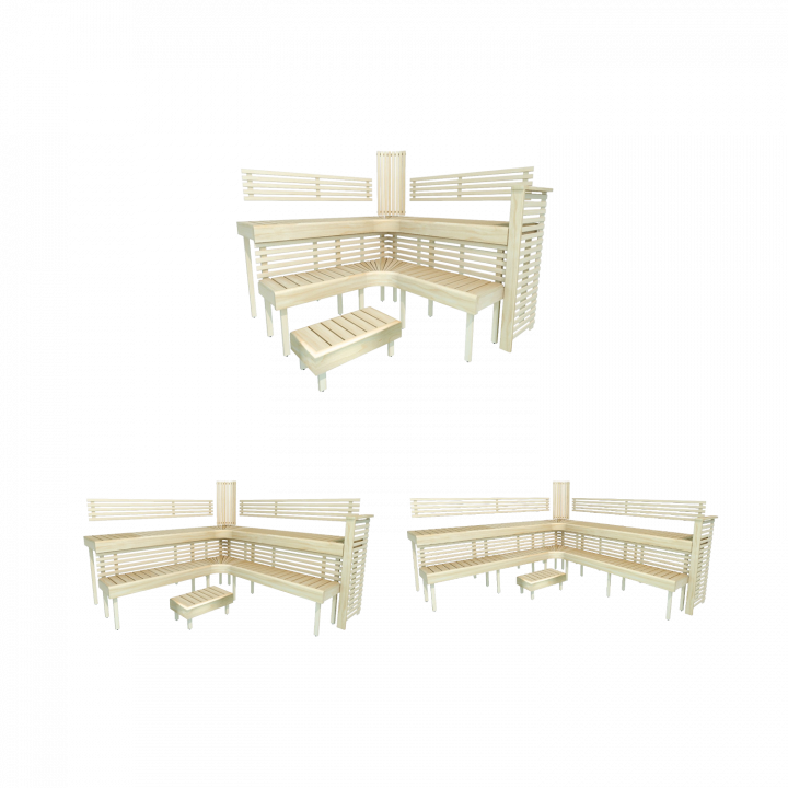 Banc de sauna modulaire PREMIUM, Aspen