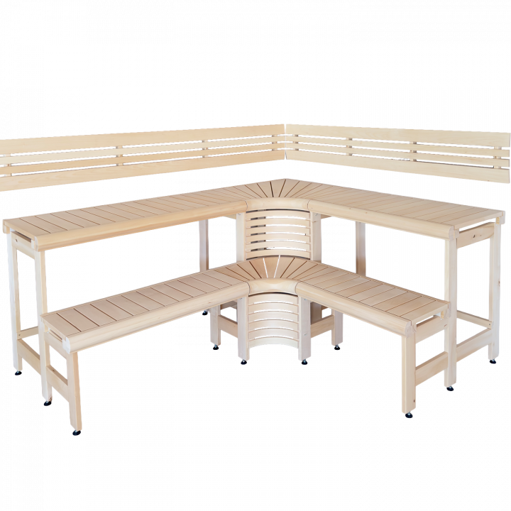 Bancs de sauna modulaires avec design « Sun Corner » 2114 × 2696 mm