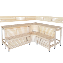 Bancs de sauna modulaires avec design « Sun Corner » 2114 × 2406 mm 