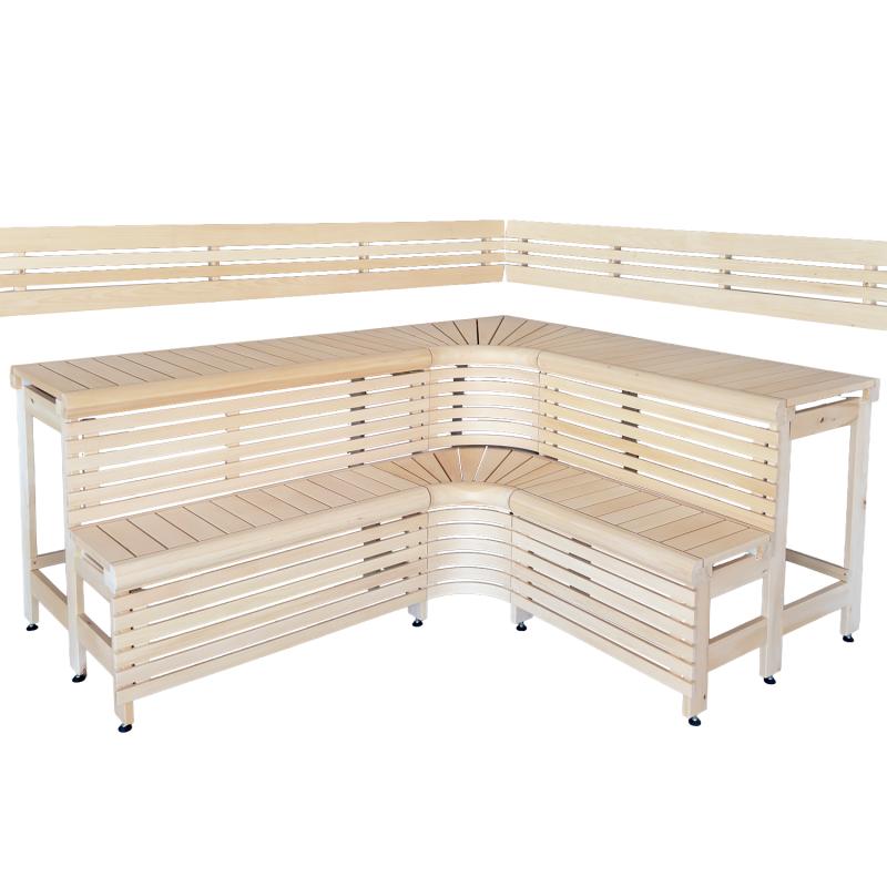 Bancs de sauna modulaires avec design « Sun Corner » 1823 × 2146 mm