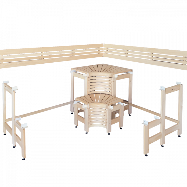 Bancs de sauna modulaires avec design « Sun Corner » 2114 × 2696 mm