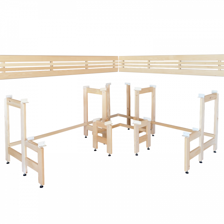 Bancs de sauna modulaires avec design « Sun Corner » 2114 × 2696 mm