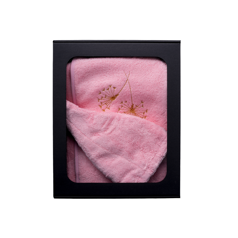Coffret cadeau pour ELLE. Bonnet et tablier de sauna pour femme - ROSE