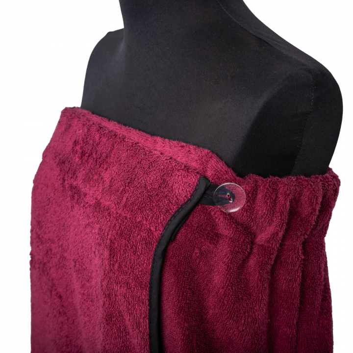 Coffret cadeau pour ELLE. Bonnet et tablier de sauna femme - BORDEAUX