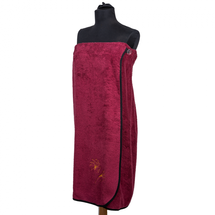 Coffret cadeau pour ELLE. Bonnet et tablier de sauna femme - BORDEAUX