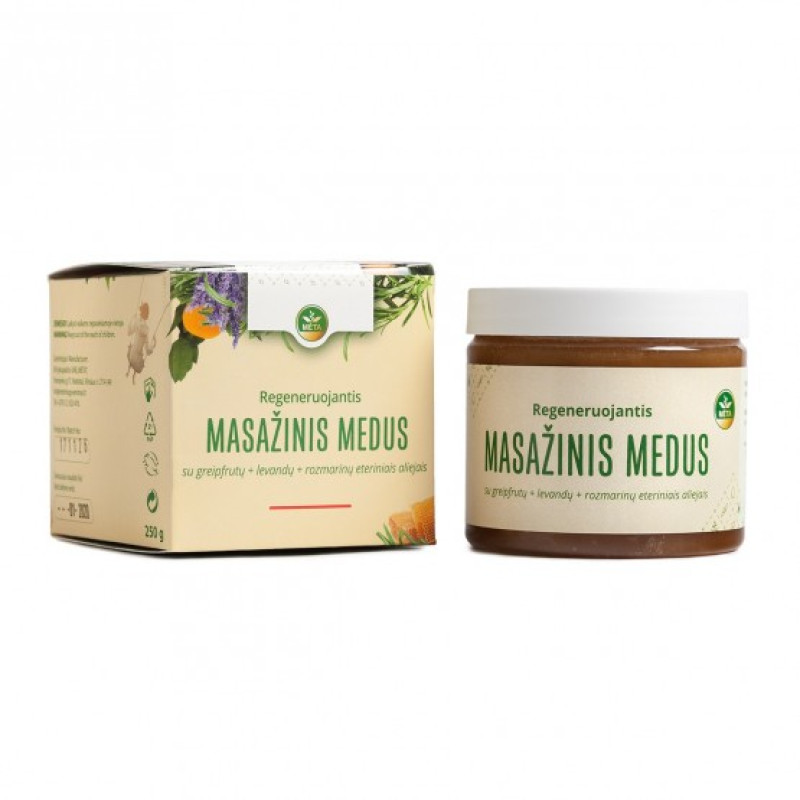 Miel de massage régénérant aux huiles essentielles de pamplemousse, lavande, romarin