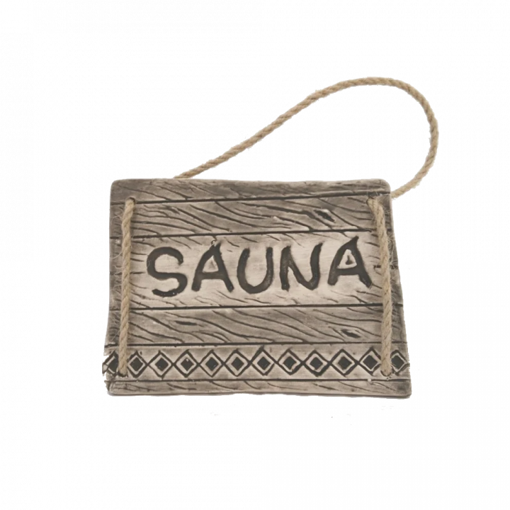 Plaque de porte SAUNA, foncée