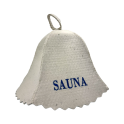 Chapeau de sauna - SAUNA, avec inscription bleue - 1