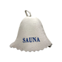Chapeau de sauna - SAUNA, avec inscription bleue - 0