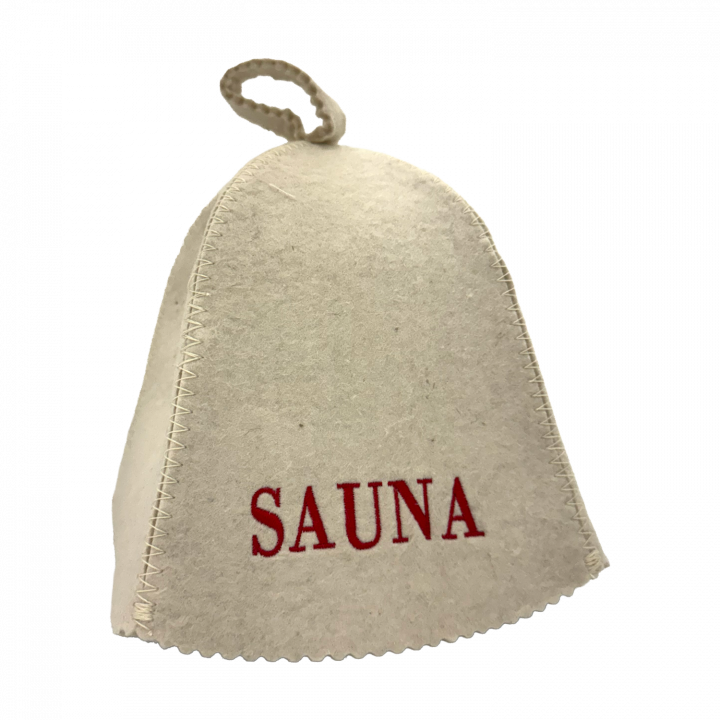 Chapeau de sauna - Sauna, avec inscription rouge