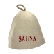 Chapeau de sauna - Sauna, avec inscription rouge