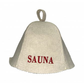 Chapeau de sauna - Sauna, avec inscription rouge