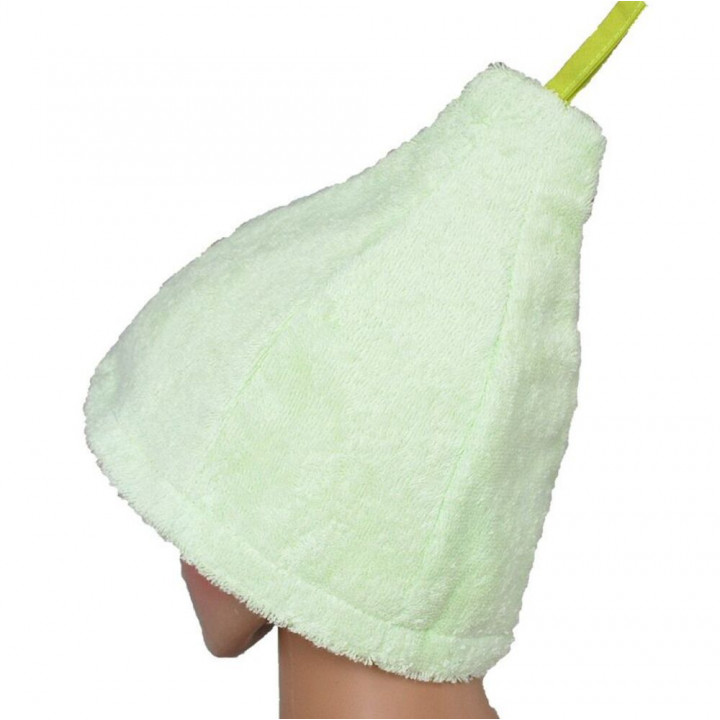 Coffret cadeau pour ELLE. Bonnet et tablier de sauna pour femme, vert clair.