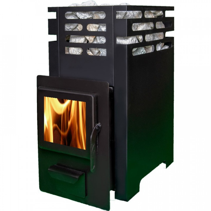 Poêle à bois pour sauna - LETTONIE 14 avec porte vitrée