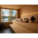 Appui-tête de sauna en aulne avec tissu textile - 2