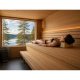 Appui-tête de sauna en aulne avec tissu textile