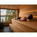 Appui-tête de sauna en aulne avec tissu textile - 3