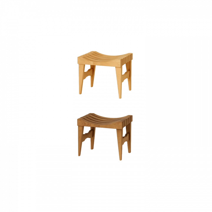 Tabouret de sauna en aulne ou en aulne thermo-résistant, 470 × 340 × 410 mm