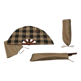 Ventilateur de sauna, tissu à carreaux foncés 