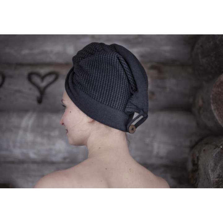 Coffret cadeau RENTO KENNO POUR ELLE. Serviette pour les cheveux et tablier, gris.