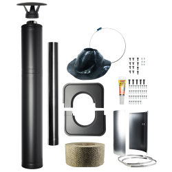 Ensemble de cheminée isolée en acier - HARVIA, noir 