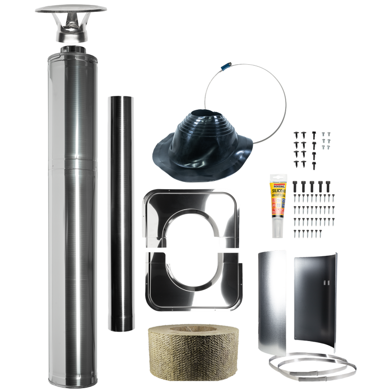 Ensemble de cheminée isolée en acier - HARVIA