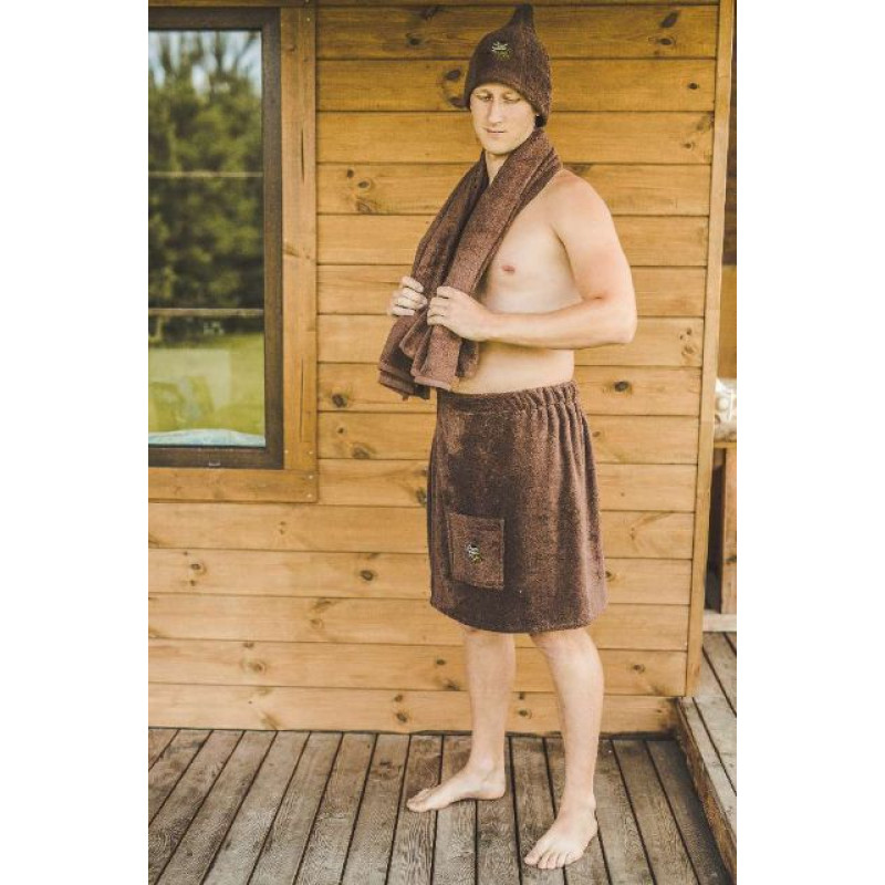 Tablier de sauna pour homme - MARRON