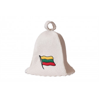 Bonnet de sauna - Drapeau lituanien, blanc