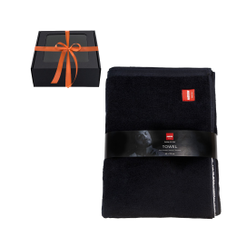 Serviette HARVIA #healingwithheat dans un coffret cadeau, 90 x 170 cm, noir 