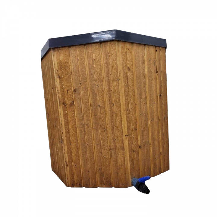Baignoire d'immersion froide avec revêtement en bois, 550 l