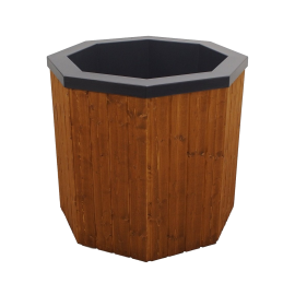 Baignoire d'immersion froide avec revêtement en bois, 200 l 