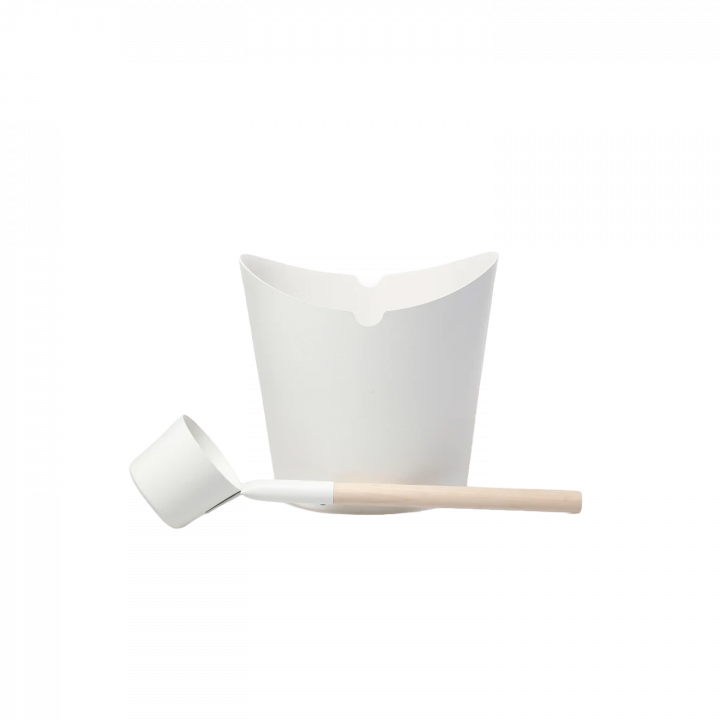 SAUFLEX Ensemble seau et louche en aluminium Pacific, blanc