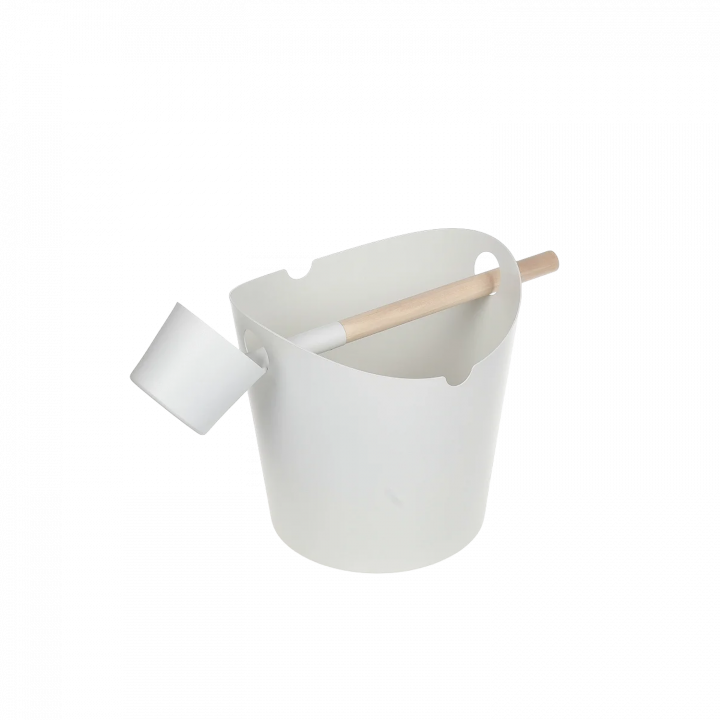 SAUFLEX Ensemble seau et louche en aluminium Pacific, blanc