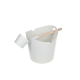 SAUFLEX Ensemble seau et louche en aluminium Pacific, blanc