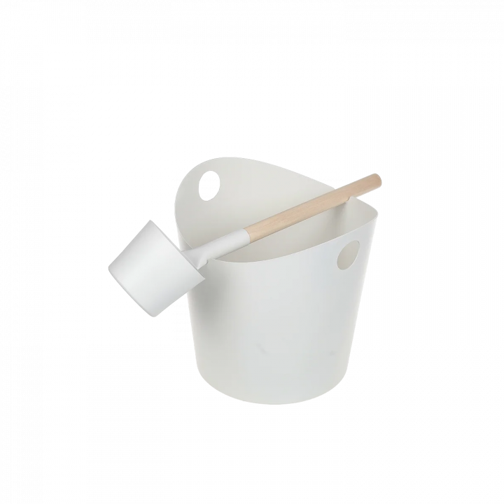 SAUFLEX Ensemble seau et louche en aluminium Pacific, blanc