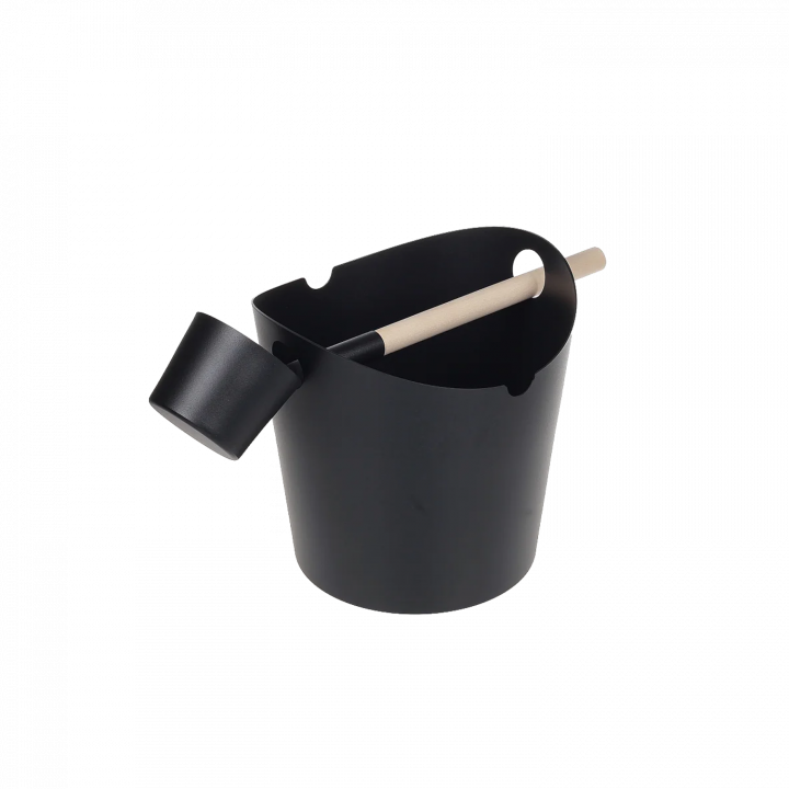 SAUFLEX Ensemble seau et louche en aluminium Pacific, noir
