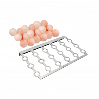 Boules de sel SAUFLEX pour saunas – Lot de 18 avec support