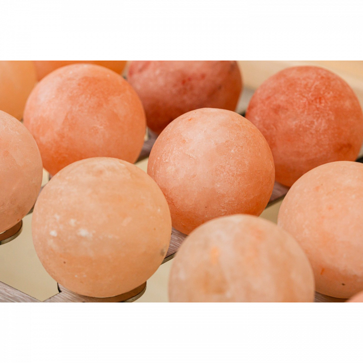 Boules de sel SAUFLEX pour saunas – Lot de 18 avec support