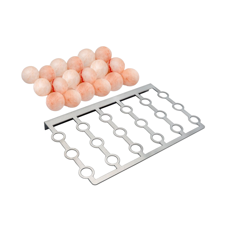 Boules de sel SAUFLEX pour saunas – Lot de 18 avec support