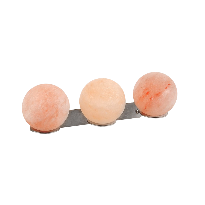 Boules de sel de l'Himalaya SAUFLEX, avec support, lot de 3