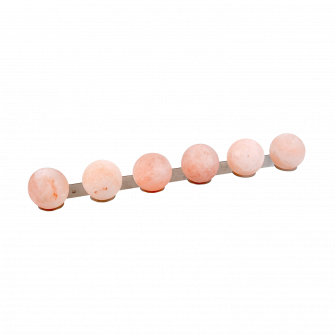 Boules de sel de l'Himalaya SAUFLEX, avec support, lot de 6