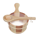 Seau et louche en bois SAUFLEX 4 l, pin, cèdre - 1
