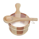 Seau et louche en bois SAUFLEX 4 l, pin, cèdre