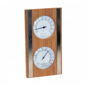 Thermo-hygromètre SAUFLEX, cèdre, blanc